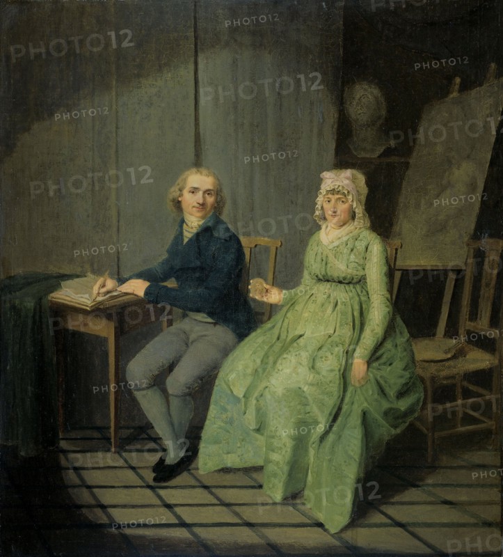 Self-portrait of Wybrand Hendriks (1744-1831), with his wife Agatha Ketel (1736-1802), 1791.  Creator: Wybrand Hendriks.