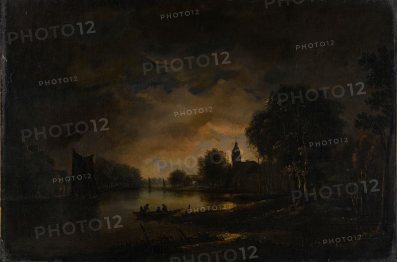 River View by Moonlight, c.1850-c.1875. Creator: Unknown.