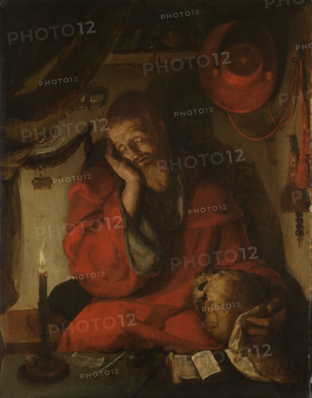 Saint Jerome in his Study by Candlelight, c.1520-c.1530. Creator: Aert Claesz..
