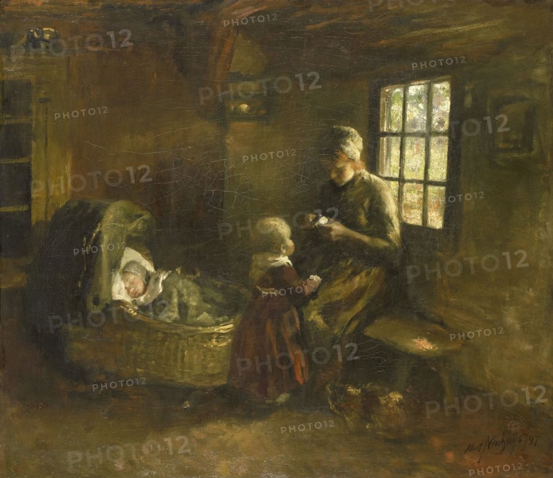 At the crib, 1897. Creator: Albert Neuhuys.