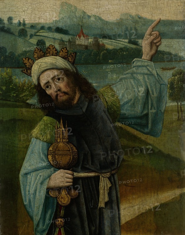 King Melchior, one of the Three Magi, Pointing at the Star, fragment from An Adoration of the Magi,  Creator: Anon.