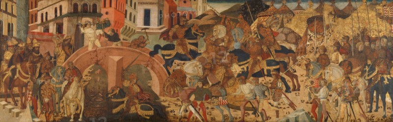 Horatius Cocles Defending the Sublician Bridge, c.1450. Creator: Anon.
