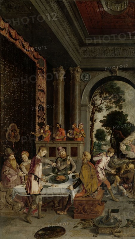 Parable of the Rich Man and Poor Lazarus, c.1550-c.1575. Creator: Anon.