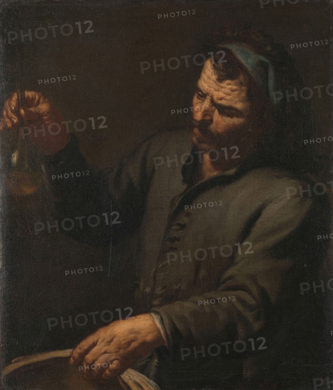 Man with Urine Bottle in his Hand, c.1650-c.1674. Creator: Antonio Zanchi.