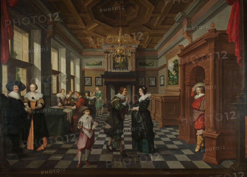 A Seven-Part Decorative Sequence: An Interior, 1630-1632. Creator: Dirck van Delen.