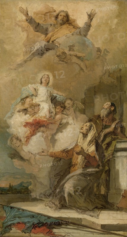 The Immaculate Conception (Joachim en Anna receiving the Virgin Mary from God the Father), c.1757-c. Creator: Giovanni Battista Tiepolo.