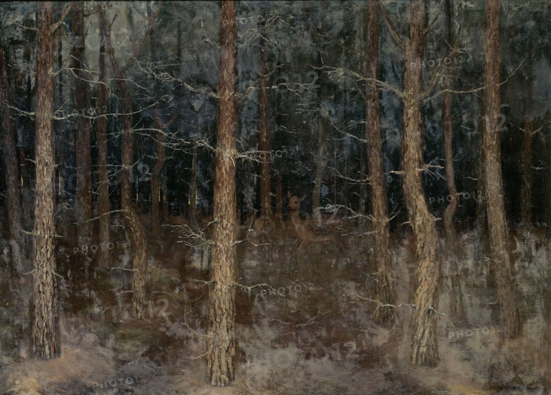 'Mystical paths': forest view, 1907.  Creator: Gustaaf Frederik van de Wall Perné.