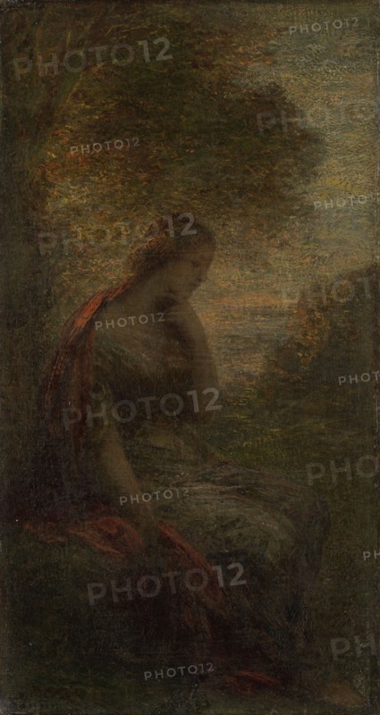 Young Woman under a Tree at Sunset, called 'Autumn', 1855-1900. Creator: Henri Fantin-Latour.