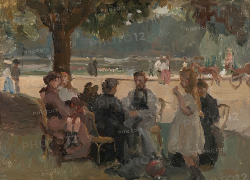 In the Bois de Boulogne near Paris, c.1906. Creator: Isaac Lazerus Israels.