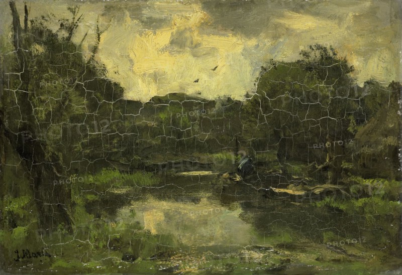 Landscape with barge, c.1886.  Creator: Jacob Henricus Maris.