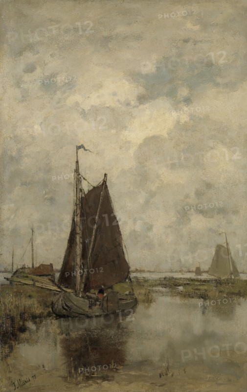 Ships in Dull Weather, 1877. Creator: Jacob Henricus Maris.