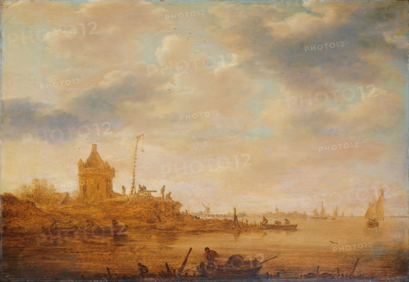 River View with Sentry Post, 1644. Creator: Jan van Goyen.