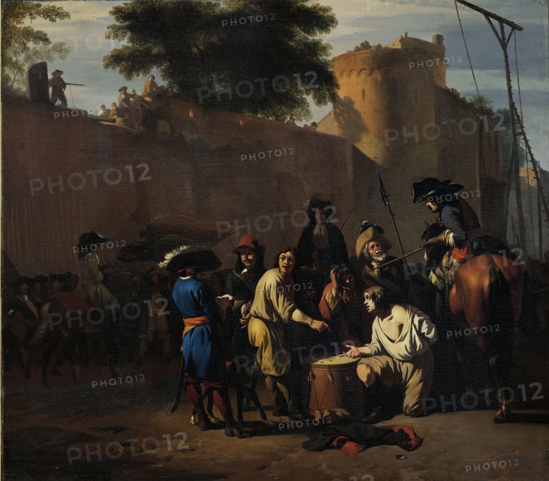 Casting the Dice for Life or Death, 1680-1720. Creator: Jan van Huchtenburg.