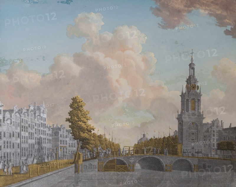 View of the Tower called Jan Roodenpoortstoren and the Singel Canal in Amsterdam, 1770-1814. Creator: Jonas Zeuner.