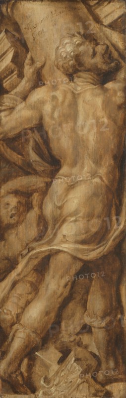 Samson Shattering the Pillars of the Temple, c.1550-c.1560. Creator: Maerten van Heemskerck.