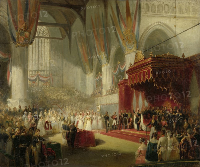 The Inauguration of King William II in the Nieuwe Kerk in Amsterdam on 28 November 1840, 1840-1845. Creator: Nicolaas Pieneman.