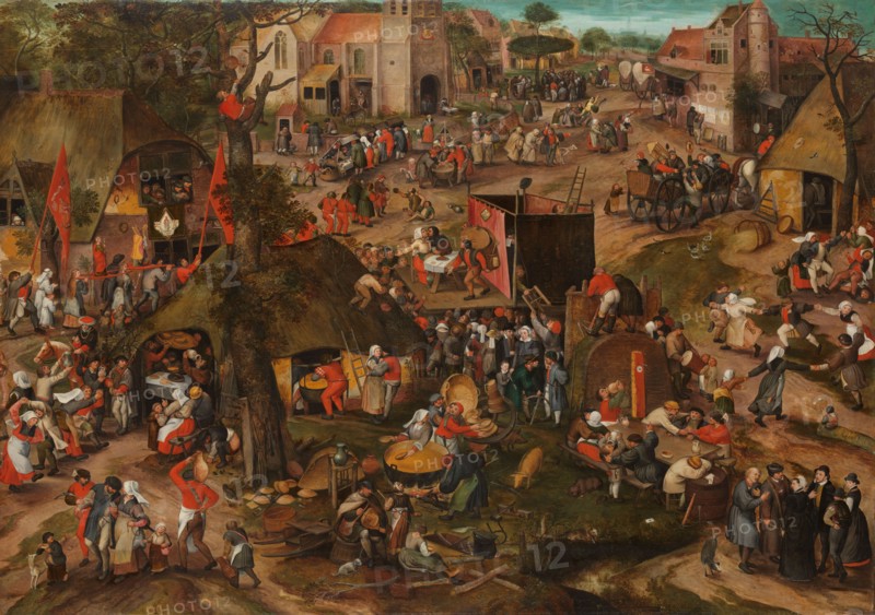 A Flemish Kermis with a Performance of the Farce ‘Een cluyte van Plaeyerwater’, c.1570. Creator: Peeter Baltens.