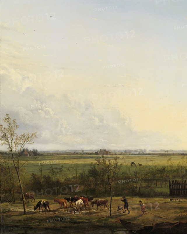 Distant View of the Meadows at ’s-Graveland, 1817. Creator: Pieter Gerardus van Os.