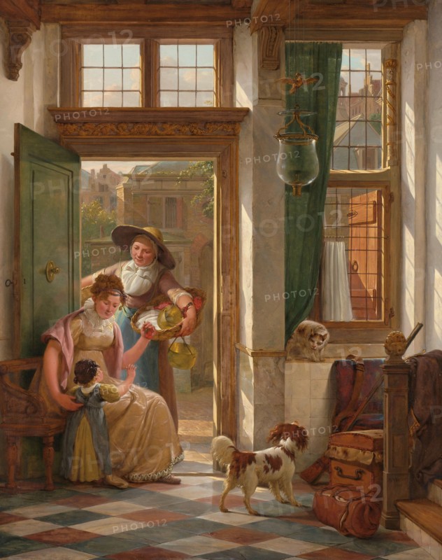 A Cherry Vendor at the Door, 1816. Creator: Abraham van Strij.