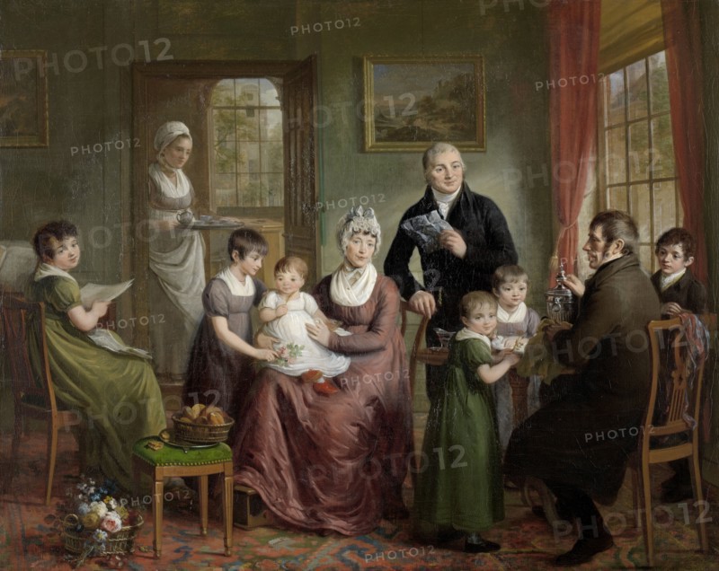 Portrait of the Family of Adrianus Bonebakker with Dirk L. Bennewitz, 1809. Creator: Adriaan De Lelie.