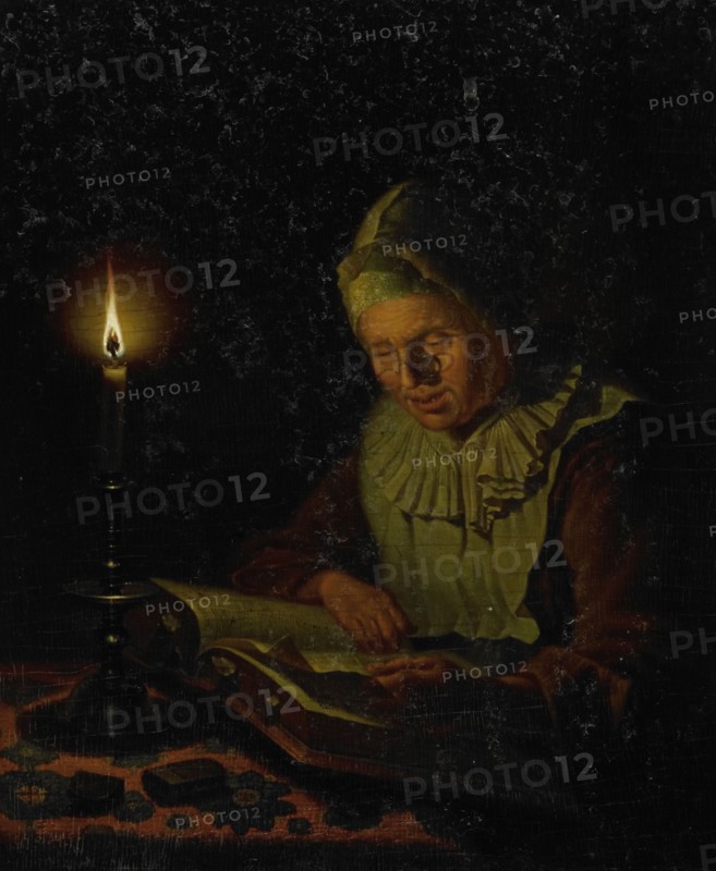 Old Woman Reading, 1800-1833. Creator: Adriaan Meulemans.