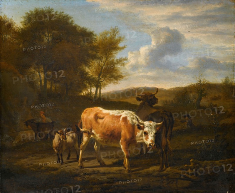 Mountainous Landscape with Cows, 1663. Creator: Adriaen van de Velde.