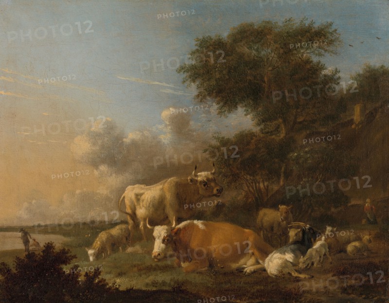 Landscape with Cattle, c.1665-1688. Creator: Albert Jansz Klomp.
