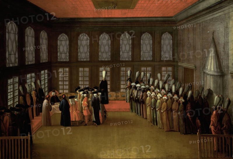 An Ambassador's Audience with the Grand Vizier in his Yali on the Bosporus (Ambassador Cornelis Calk Creator: Anon.