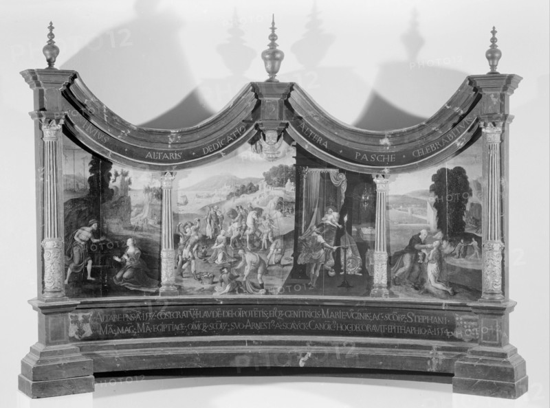 Triptych with the Stoning of Saint Stephen and the Legend of the Finding of his Grave, 1554. Creator: Anon.