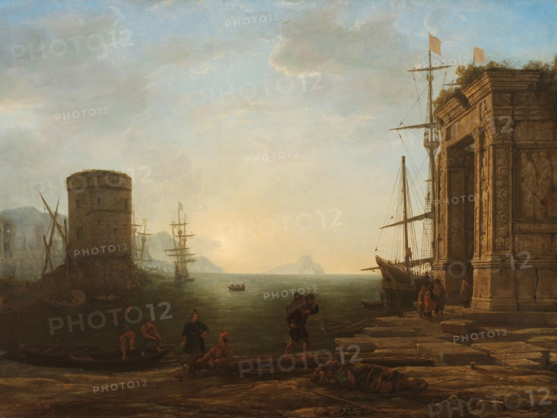 Harbour at Sunrise, c.1637-c.1638. Creator: Claude Lorrain.