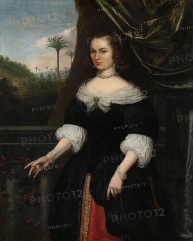 Portrait of Dina Lems, Wife of Jan Valckenburgh, c.1660. Creator: Daniel Vertangen.
