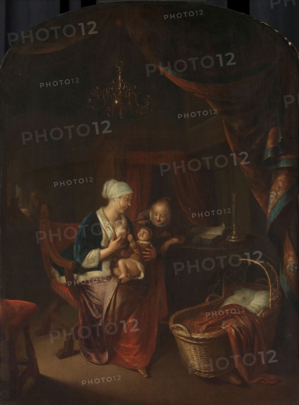 A Mother giving her Child the Breast, 1660-1676. Creator: Domenicus van Tol.