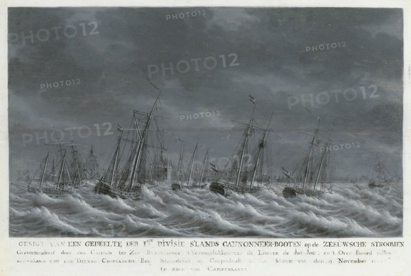 The Batavian Fleet off Veere, 1800, 1800-1809. Creator: Engel Hoogerheyden.