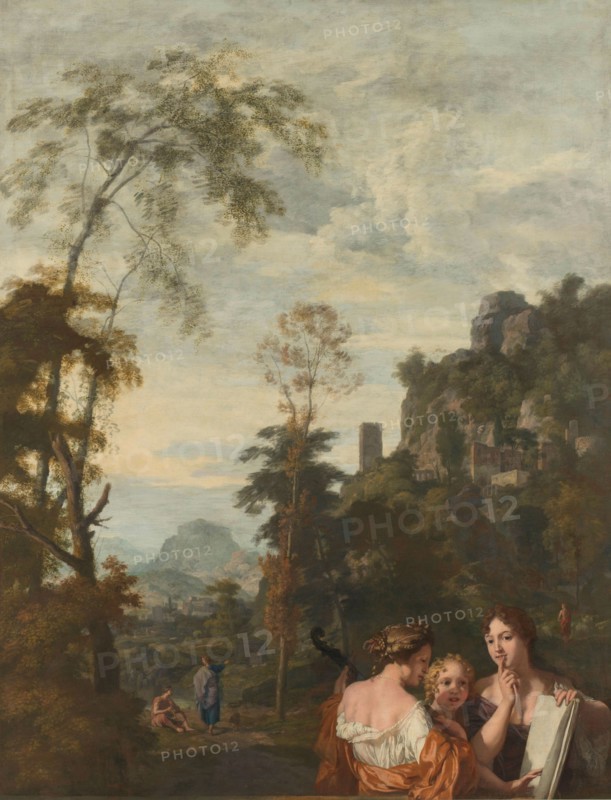 Italian Landscape with three Women Making Music, c.1687. Creator: Gerard de Lairesse.
