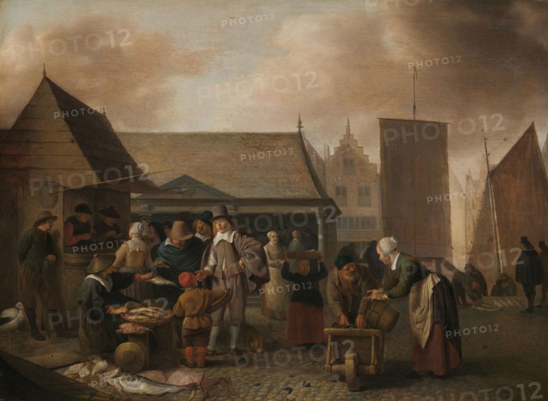 Fish Market, 1650-1670. Creator: Hendrik Martensz. Sorgh.