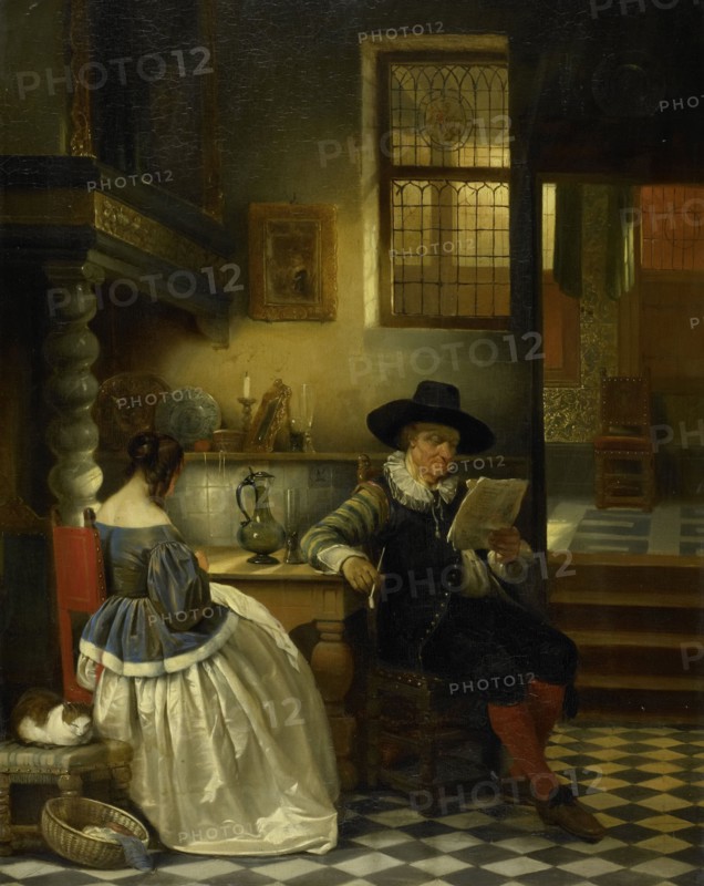 Seventeenth-century Interior, 1838. Creator: Jan August Hendrik Leys.