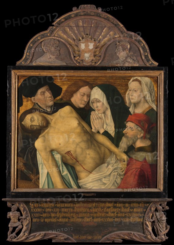 Central panel of a Memorial Triptych, formerly called the Gertz Memorial Triptych, with the Lamentat Creator: Hugo van der Goes (copy after).