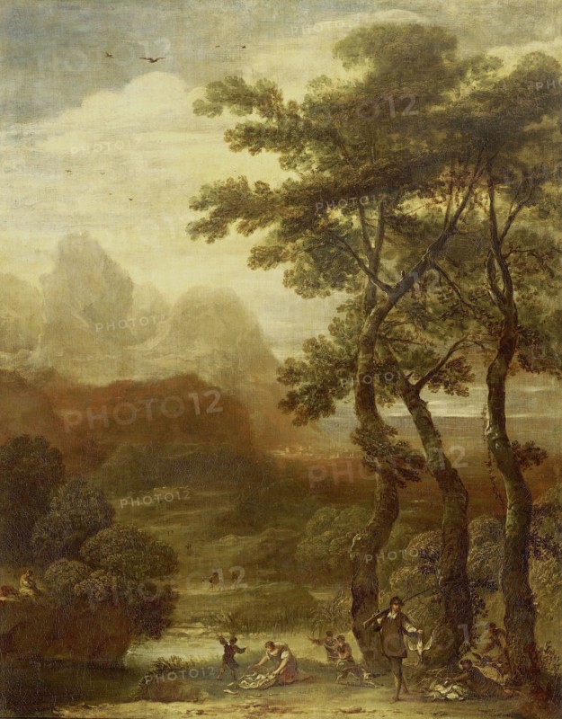 Landscape with Hunters, 1640-1685. Creator: Ignacio de Iriarte.