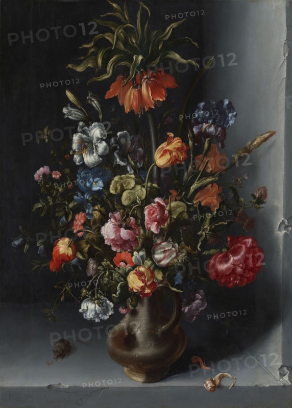 Still life with Kaiser's crown fritillary in a stone niche, 1613.  Creator: Jacob Vosmaer.