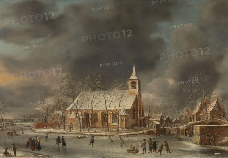 View of the Church of Sloten in the Winter, 1640-1666. Creator: Jan Abrahamsz Beerstraten.