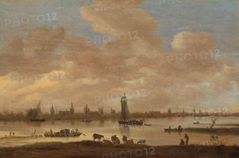 View of an Imaginary Town across a River, with the Tower of Saint Pol in Vianen, 1649. Creator: Jan van Goyen.