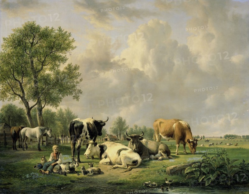 Meadow with Animals, 1820-1837. Creator: Jan van Ravenswaay.