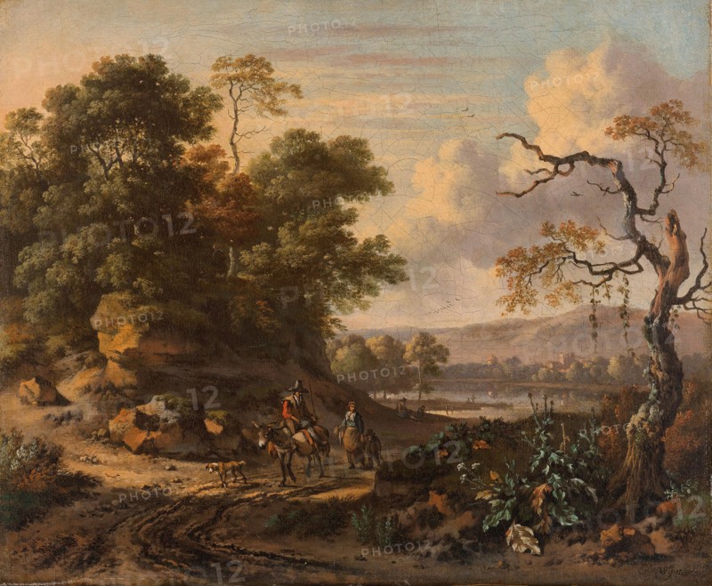 Landscape with a Man Riding a Donkey, 1655-1684. Creator: Jan Wijnants.