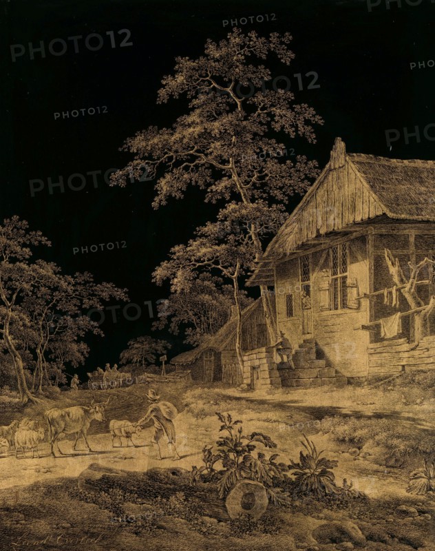 Shepherd at a Farmstead, 1780-1815. Creator: Leendert Overbeek.