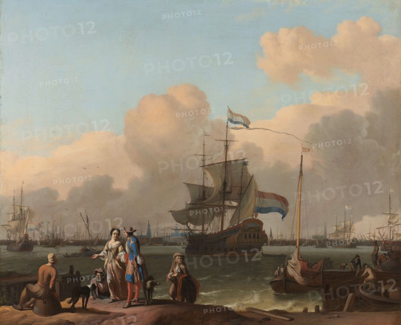 The Y at Amsterdam, with the Frigate 'De Ploeg', 1680-1708. Creator: Ludolf Bakhuizen.