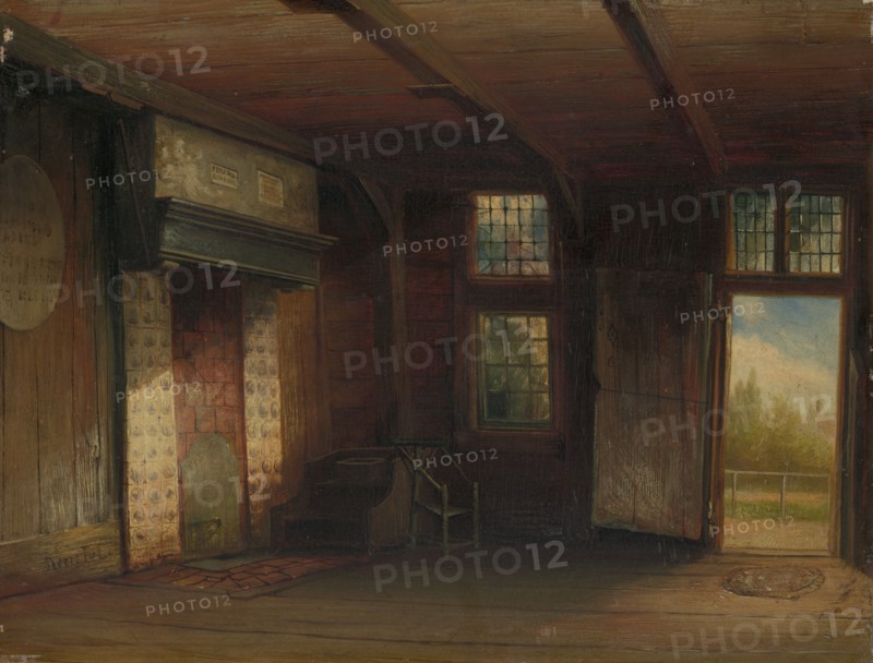 Interior of the Tsar Peter House in Zaandam, 1851.  Creator: Pierre Henri Tetar Van Elven.