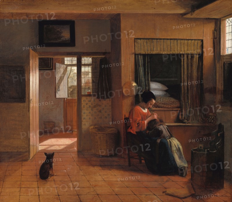 A Mother Delousing her Child’s Hair, Known as ‘A Mother’s Duty’, c.1660-c.1661. Creator: Pieter de Hooch.