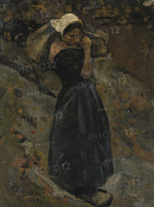 A Peasant Woman carrying a Sack, 1889. Creator: Richard Roland Holst.