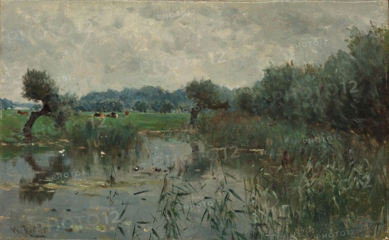 Water Meadows on the River IJssel, 1870-1897. Creator: Willem Roelofs.