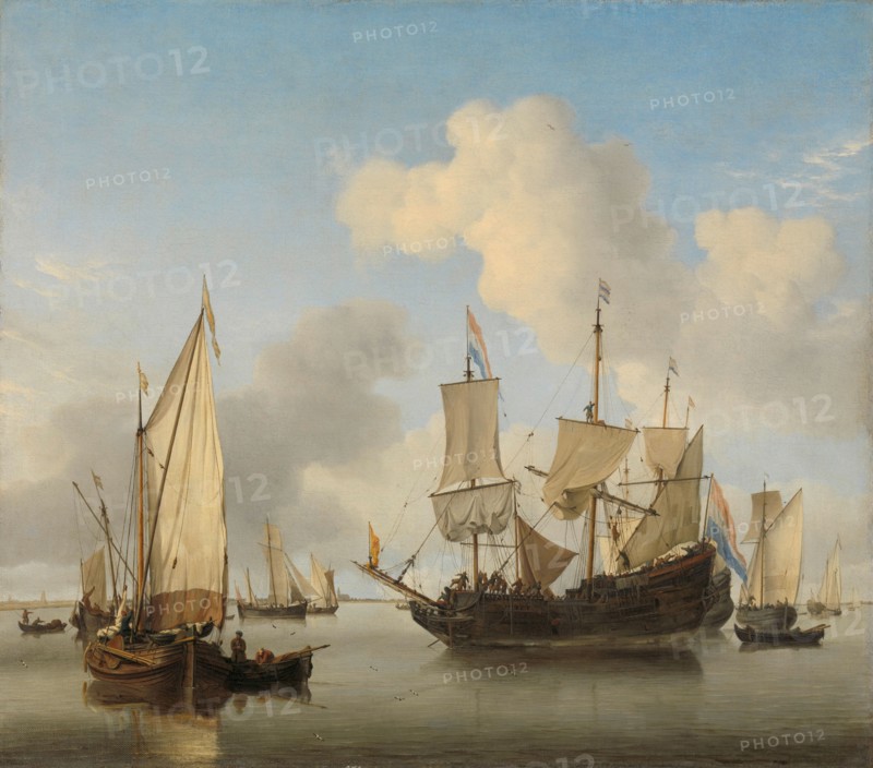 Ships at Anchor on the Coast, c.1660. Creator: Willem van de Velde the Younger.